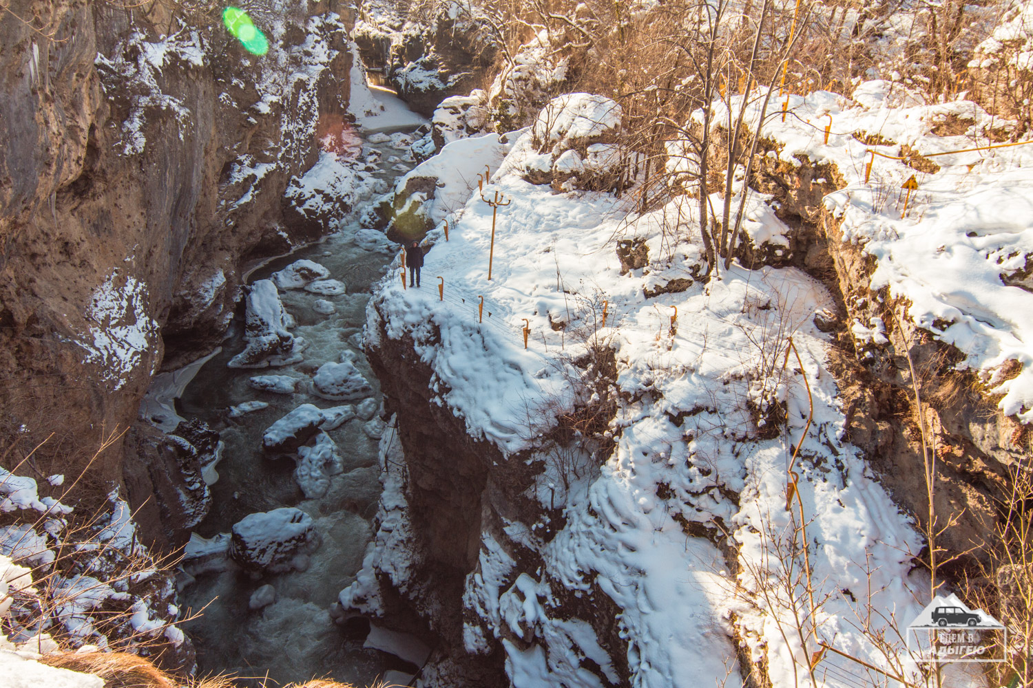 Хаджохская теснина зимой, Каменномостский, Адыгея. Фото edemvadygeu.ru
